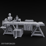 Tailored-Display Tailor's Work Table Miniature for Dungeons and Dragons, Pathfinder or other TTRPGs
