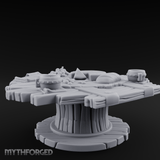Feast-Laden Rustic Wooden Table Miniature for Dungeons and Dragons, Pathfinder or other TTRPGs
