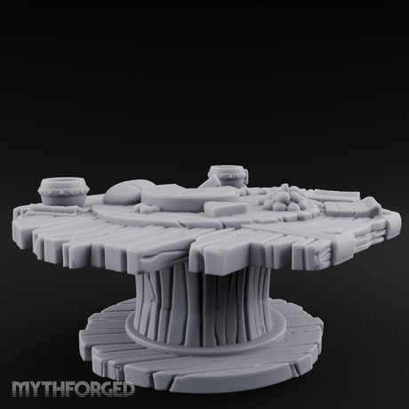 Feast-Laden Rustic Wooden Table Miniature for Dungeons and Dragons, Pathfinder or other TTRPGs