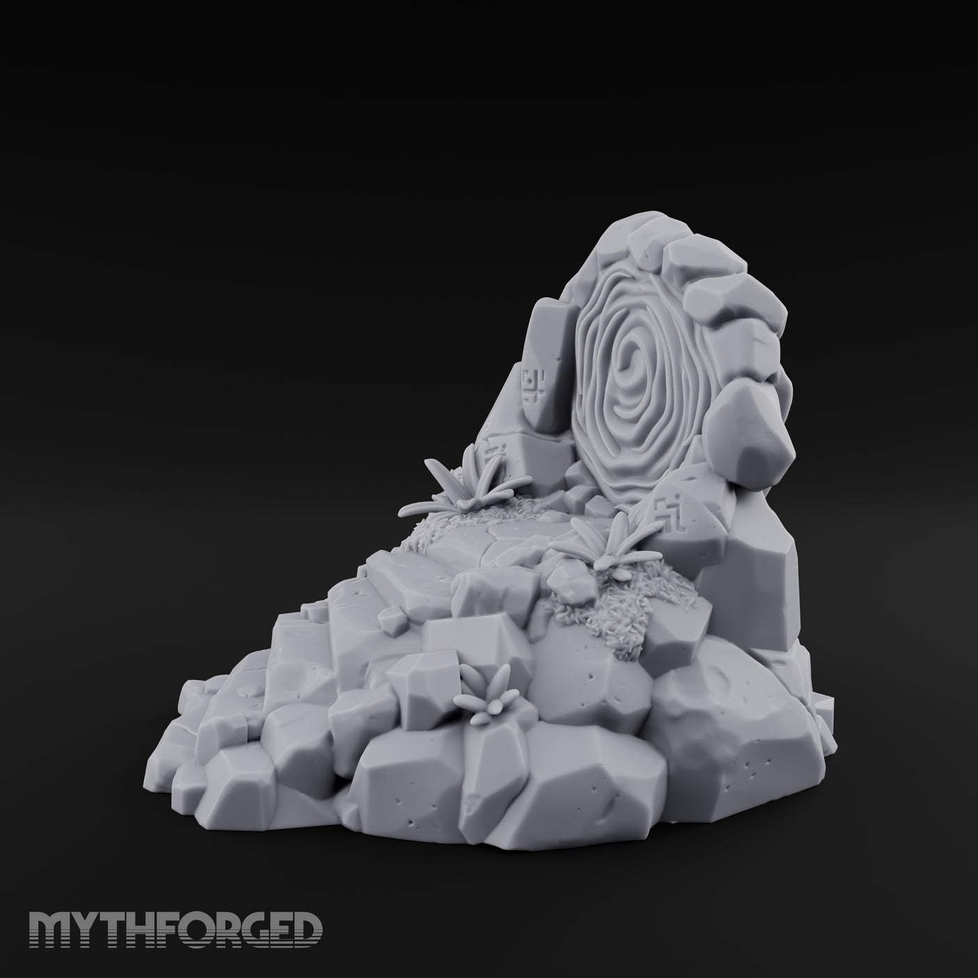 Swirling Runestone Portal Miniature for Dungeons and Dragons, Pathfinder or other TTRPGs