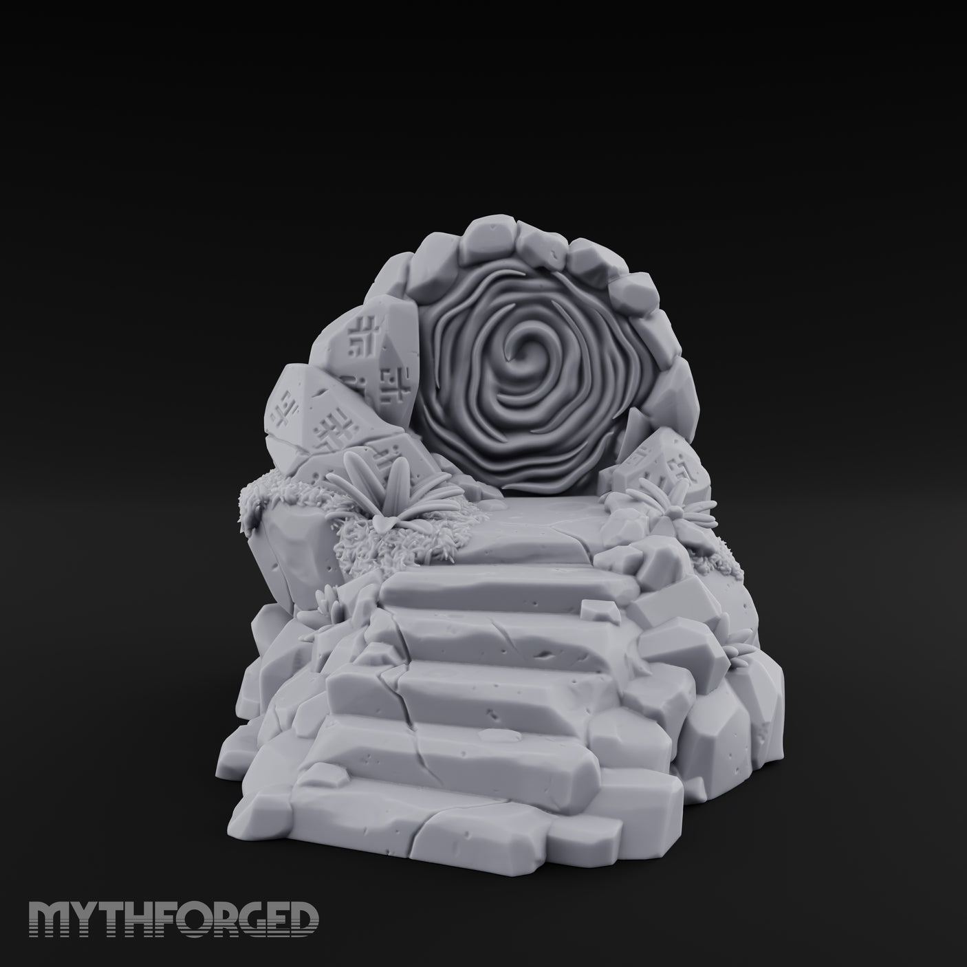 Swirling Runestone Portal Miniature for Dungeons and Dragons, Pathfinder or other TTRPGs