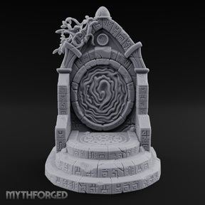 Vine-Draped Arcane Portal Shrine Miniature for Dungeons and Dragons, Pathfinder or other TTRPGs