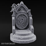 Vine-Draped Arcane Portal Shrine Miniature for Dungeons and Dragons, Pathfinder or other TTRPGs