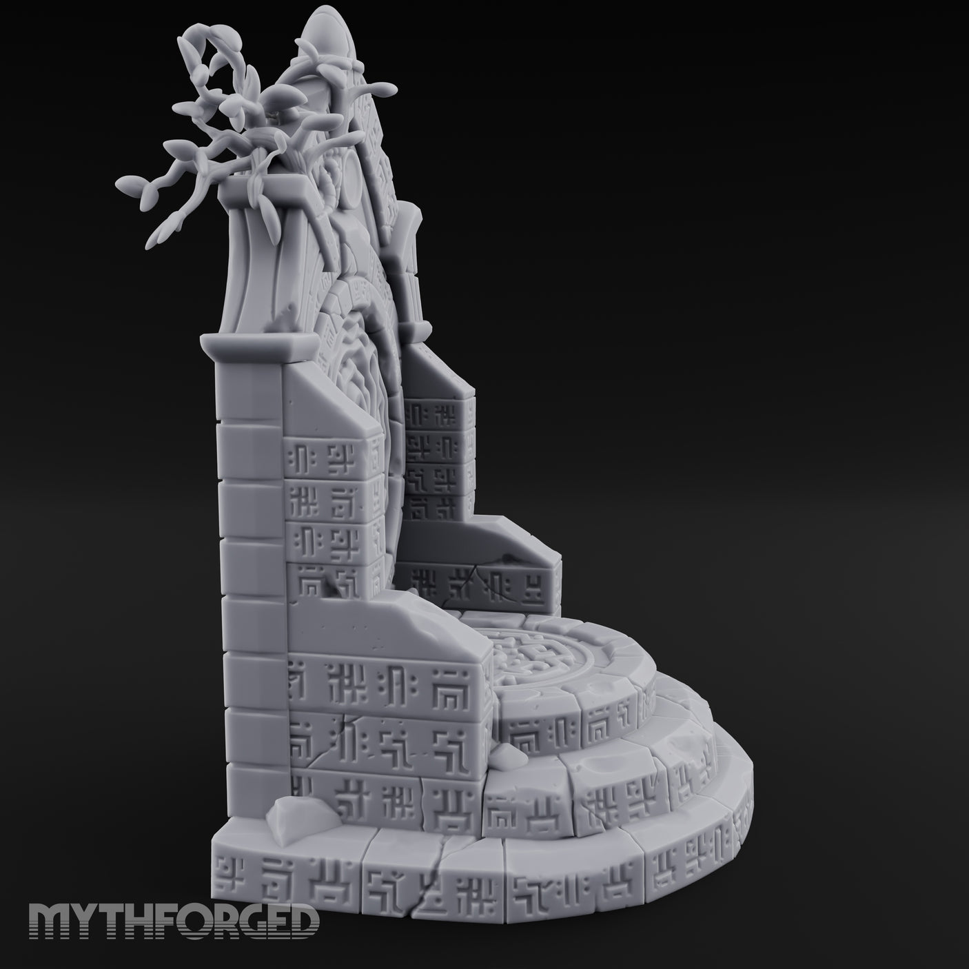 Vine-Draped Arcane Portal Shrine Miniature for Dungeons and Dragons, Pathfinder or other TTRPGs