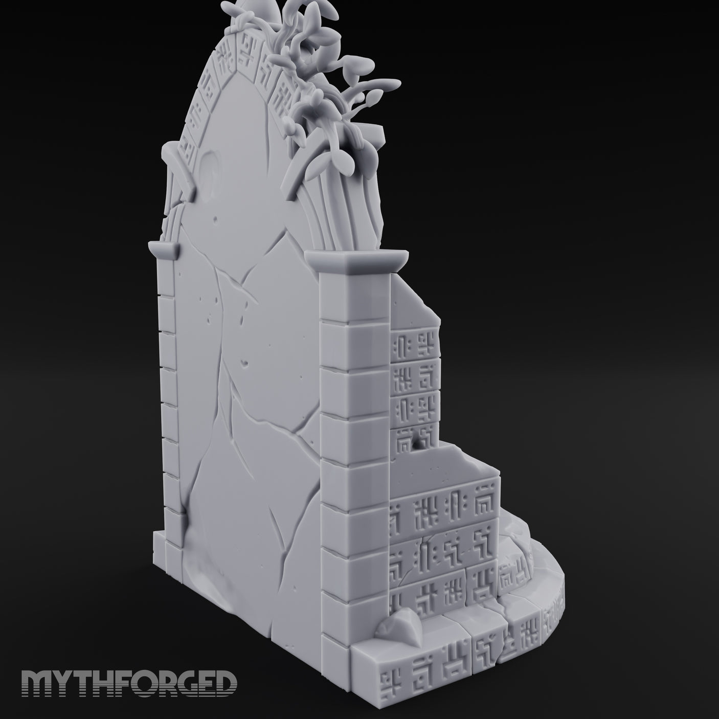 Vine-Draped Arcane Portal Shrine Miniature for Dungeons and Dragons, Pathfinder or other TTRPGs