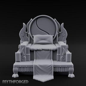 Flame-Crowned Demon Lord's Throne Miniature for Dungeons and Dragons, Pathfinder or other TTRPGs