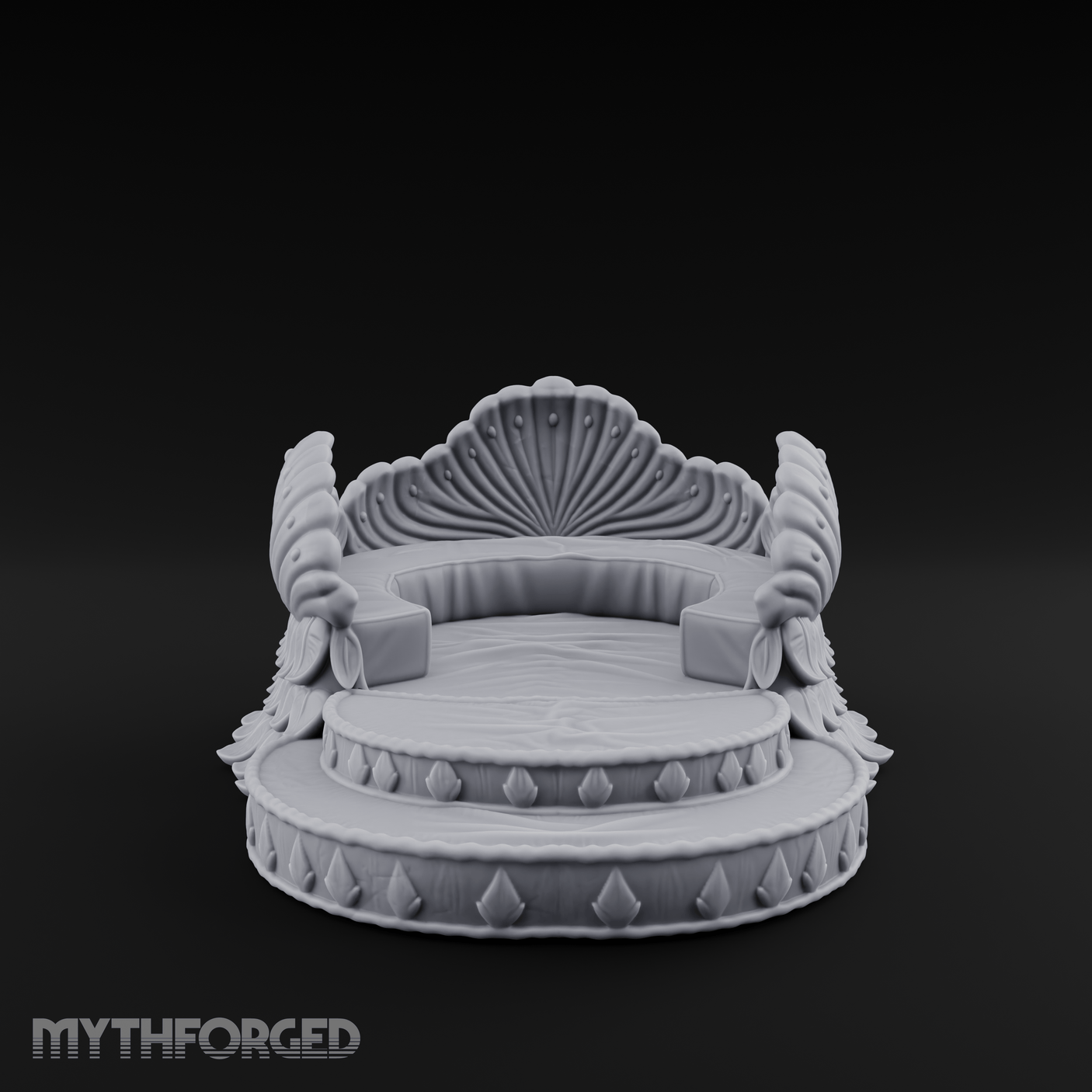 Shell-Crowned Ritual Throne Miniature for Dungeons and Dragons, Pathfinder or other TTRPGs