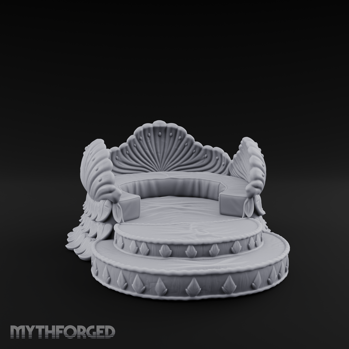 Shell-Crowned Ritual Throne Miniature for Dungeons and Dragons, Pathfinder or other TTRPGs