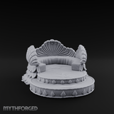 Shell-Crowned Ritual Throne Miniature for Dungeons and Dragons, Pathfinder or other TTRPGs