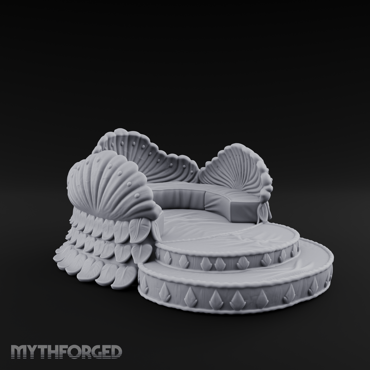Shell-Crowned Ritual Throne Miniature for Dungeons and Dragons, Pathfinder or other TTRPGs