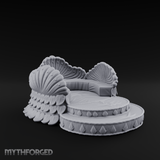 Shell-Crowned Ritual Throne Miniature for Dungeons and Dragons, Pathfinder or other TTRPGs