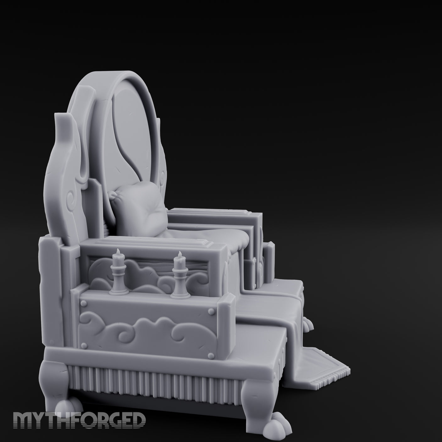 Flame-Crowned Demon Lord's Throne Miniature for Dungeons and Dragons, Pathfinder or other TTRPGs