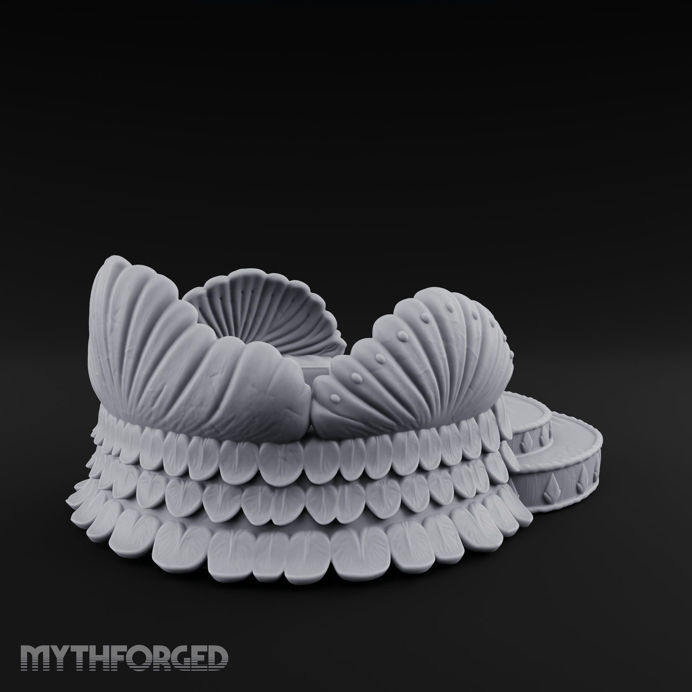 Shell-Crowned Ritual Throne Miniature for Dungeons and Dragons, Pathfinder or other TTRPGs