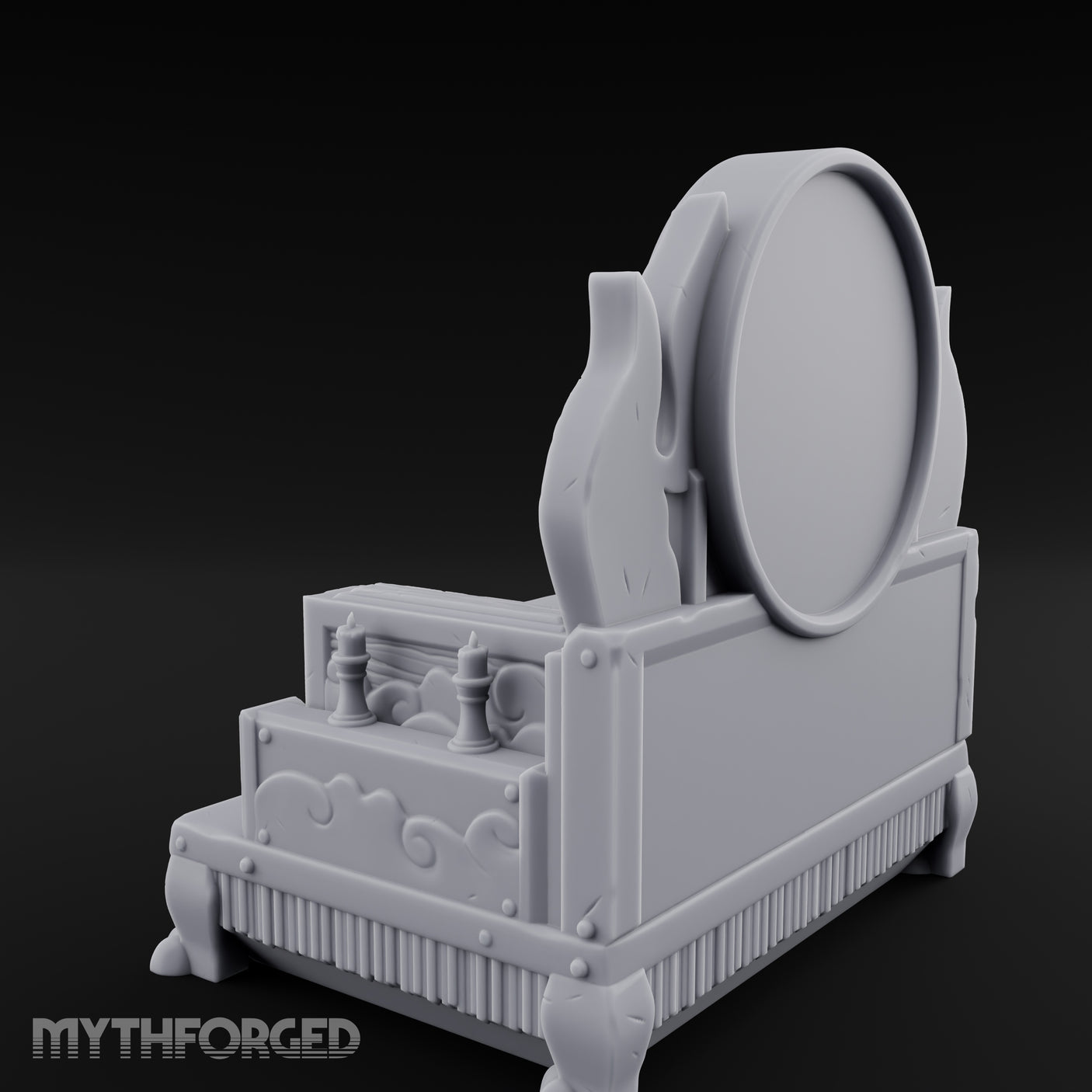 Flame-Crowned Demon Lord's Throne Miniature for Dungeons and Dragons, Pathfinder or other TTRPGs