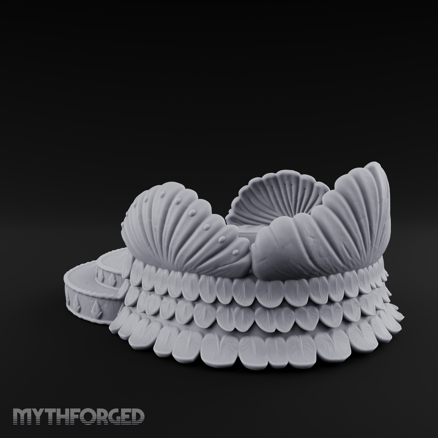 Shell-Crowned Ritual Throne Miniature for Dungeons and Dragons, Pathfinder or other TTRPGs