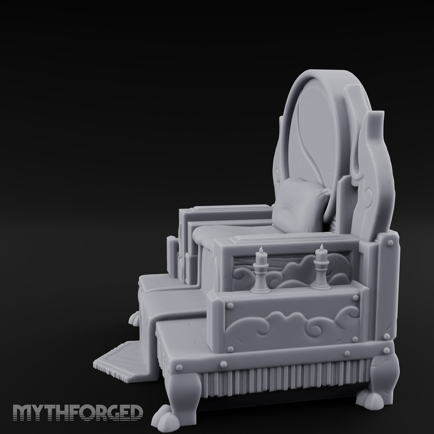 Flame-Crowned Demon Lord's Throne Miniature for Dungeons and Dragons, Pathfinder or other TTRPGs