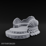 Shell-Crowned Ritual Throne Miniature for Dungeons and Dragons, Pathfinder or other TTRPGs