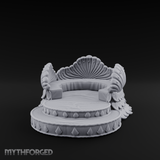 Shell-Crowned Ritual Throne Miniature for Dungeons and Dragons, Pathfinder or other TTRPGs
