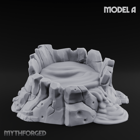 Rugged Lava Terrain A Miniature for Dungeons and Dragons, Pathfinder or other TTRPGs
