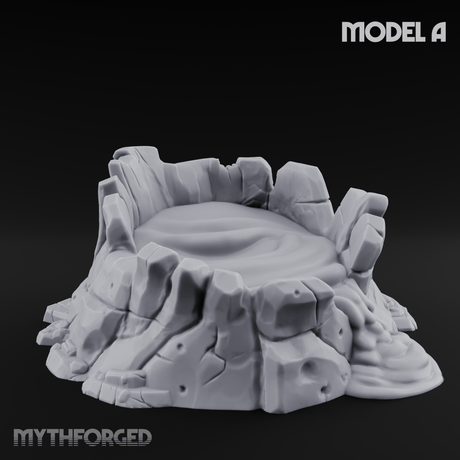 Rugged Lava Terrain A Miniature for Dungeons and Dragons, Pathfinder or other TTRPGs