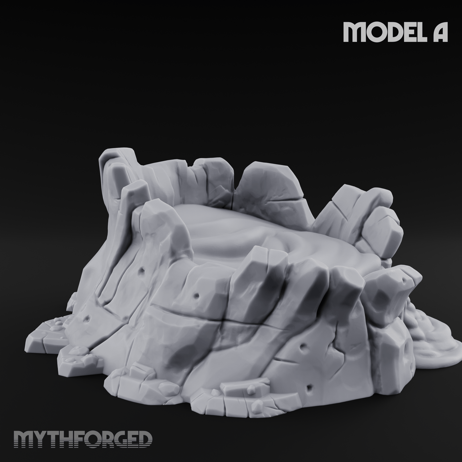 Rugged Lava Terrain A Miniature for Dungeons and Dragons, Pathfinder or other TTRPGs