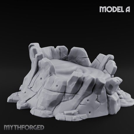 Rugged Lava Terrain A Miniature for Dungeons and Dragons, Pathfinder or other TTRPGs