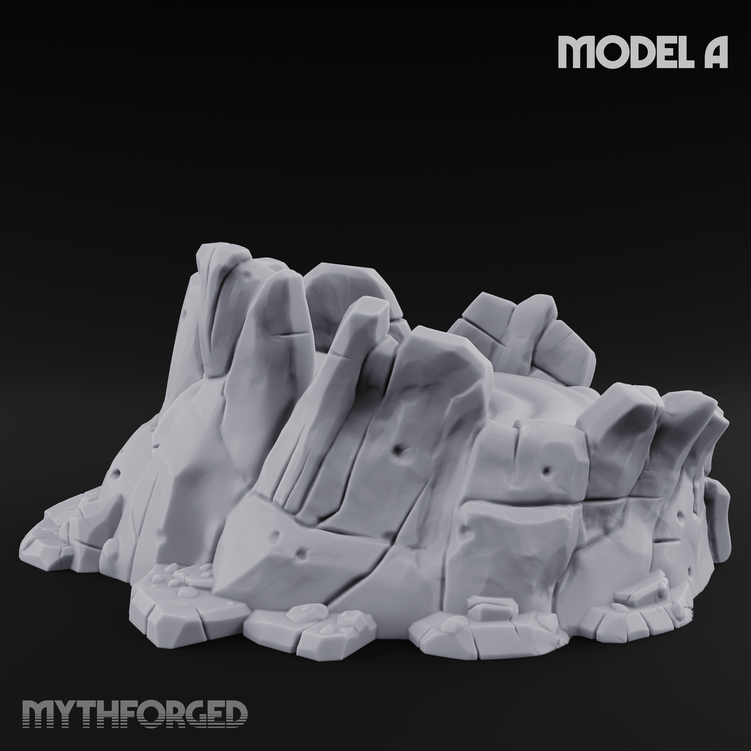 Rugged Lava Terrain A Miniature for Dungeons and Dragons, Pathfinder or other TTRPGs