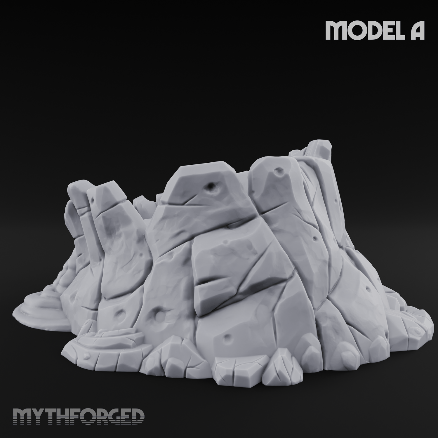 Rugged Lava Terrain A Miniature for Dungeons and Dragons, Pathfinder or other TTRPGs