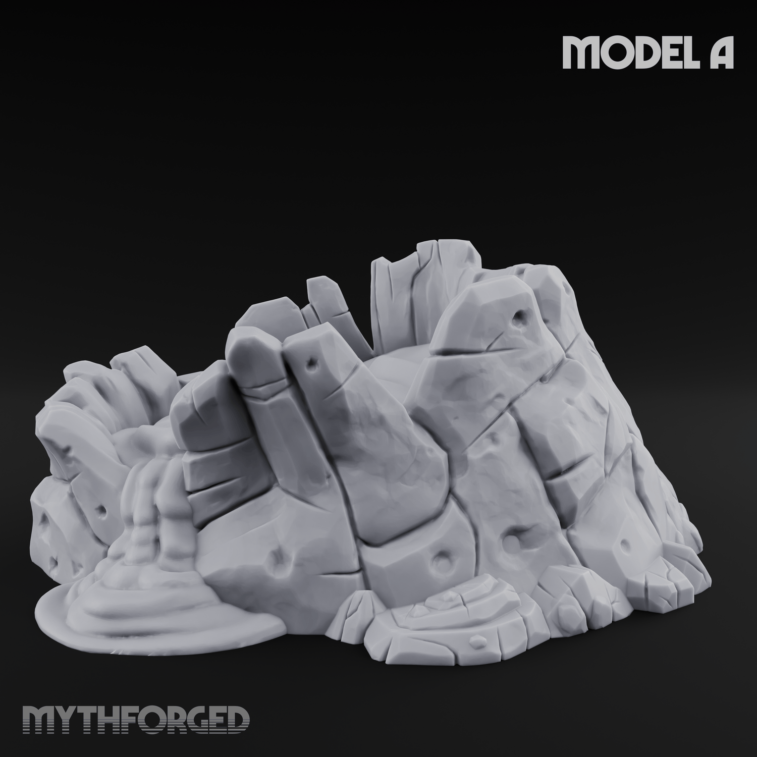 Rugged Lava Terrain A Miniature for Dungeons and Dragons, Pathfinder or other TTRPGs