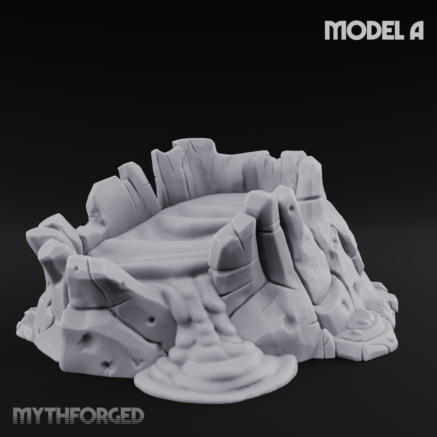 Rugged Lava Terrain A Miniature for Dungeons and Dragons, Pathfinder or other TTRPGs