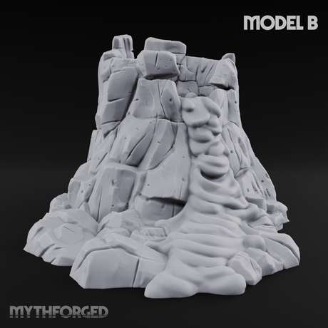 Rugged Lava Terrain B Miniature for Dungeons and Dragons, Pathfinder or other TTRPGs