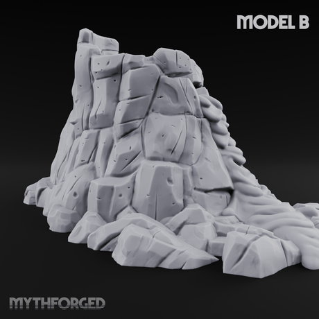 Rugged Lava Terrain B Miniature for Dungeons and Dragons, Pathfinder or other TTRPGs