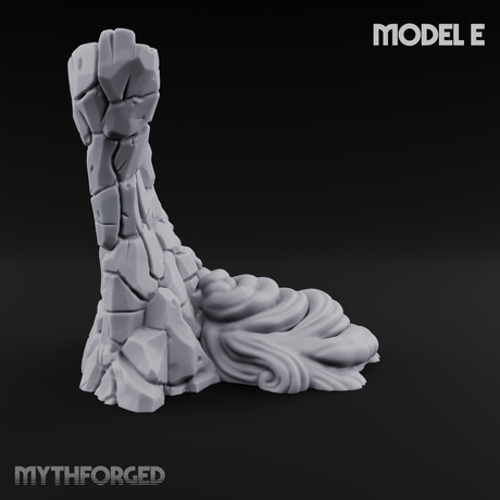 Rugged Lava Terrain E Miniature for Dungeons and Dragons, Pathfinder or other TTRPGs