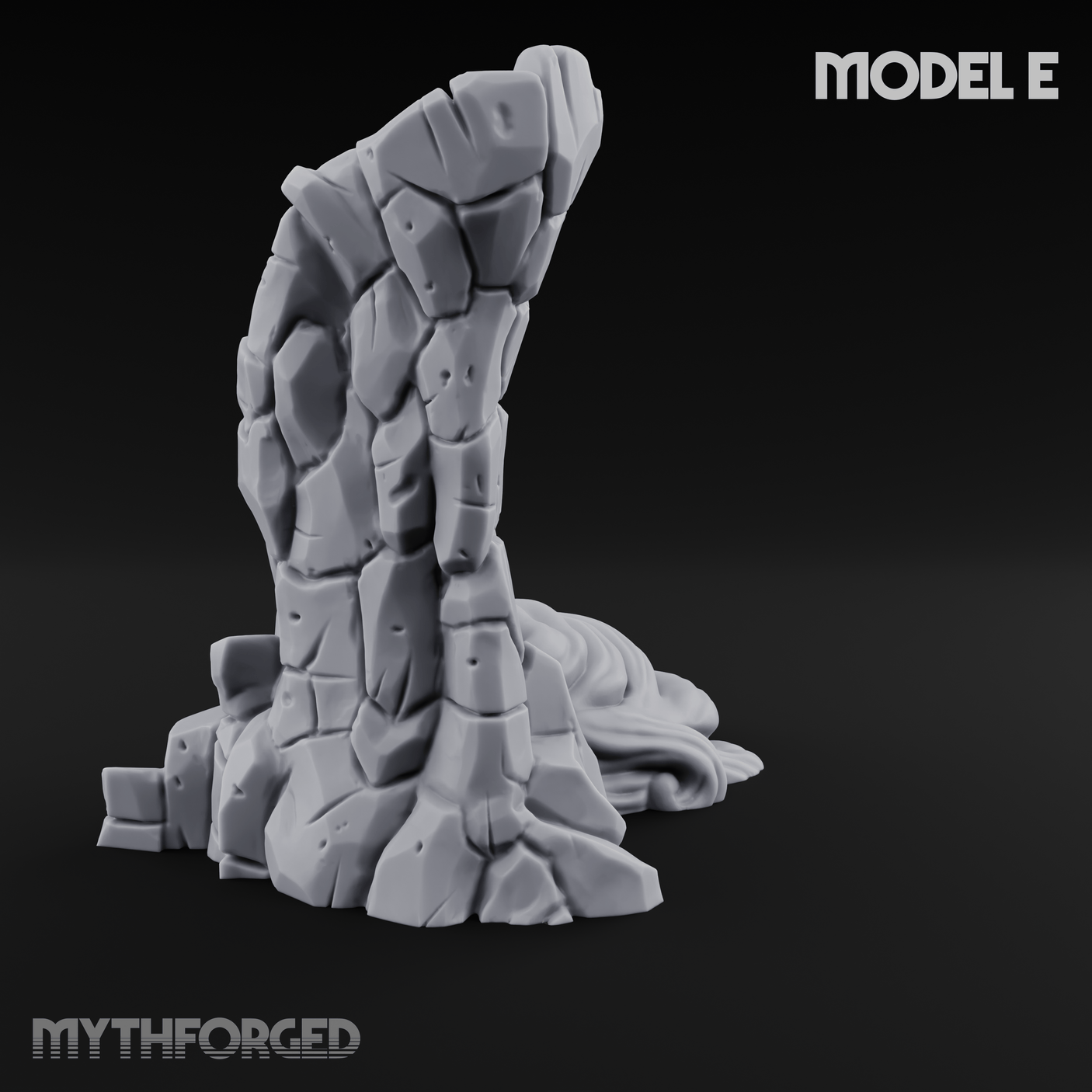 Rugged Lava Terrain E Miniature for Dungeons and Dragons, Pathfinder or other TTRPGs