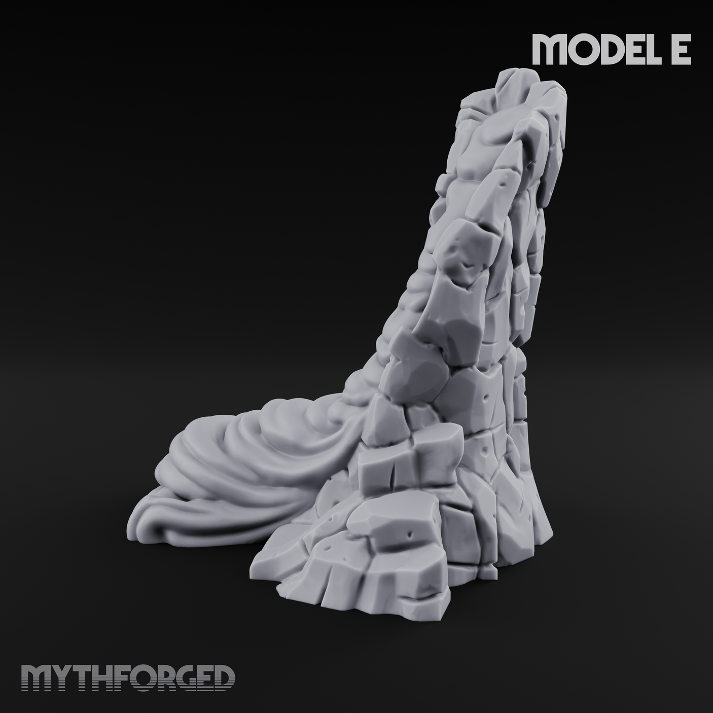 Rugged Lava Terrain E Miniature for Dungeons and Dragons, Pathfinder or other TTRPGs