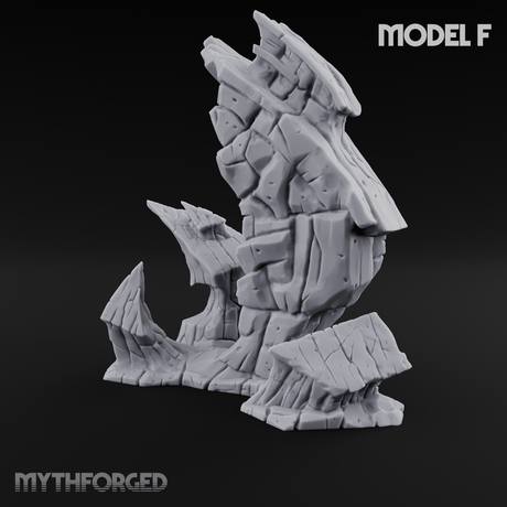 Rugged Lava Terrain F Miniature for Dungeons and Dragons, Pathfinder or other TTRPGs