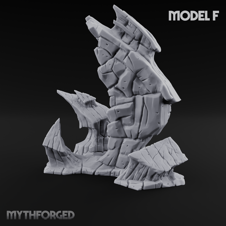 Rugged Lava Terrain F Miniature for Dungeons and Dragons, Pathfinder or other TTRPGs