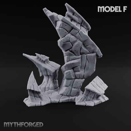 Rugged Lava Terrain F Miniature for Dungeons and Dragons, Pathfinder or other TTRPGs