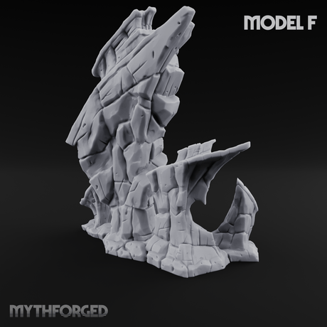 Rugged Lava Terrain F Miniature for Dungeons and Dragons, Pathfinder or other TTRPGs