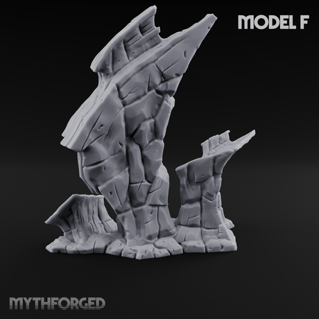 Rugged Lava Terrain F Miniature for Dungeons and Dragons, Pathfinder or other TTRPGs