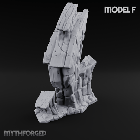 Rugged Lava Terrain F Miniature for Dungeons and Dragons, Pathfinder or other TTRPGs