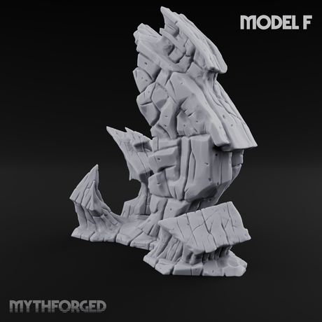 Rugged Lava Terrain F Miniature for Dungeons and Dragons, Pathfinder or other TTRPGs