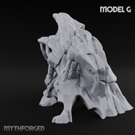 Rugged Lava Terrain G Miniature for Dungeons and Dragons, Pathfinder or other TTRPGs