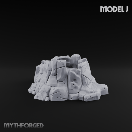 Rugged Lava Terrain J Miniature for Dungeons and Dragons, Pathfinder or other TTRPGs