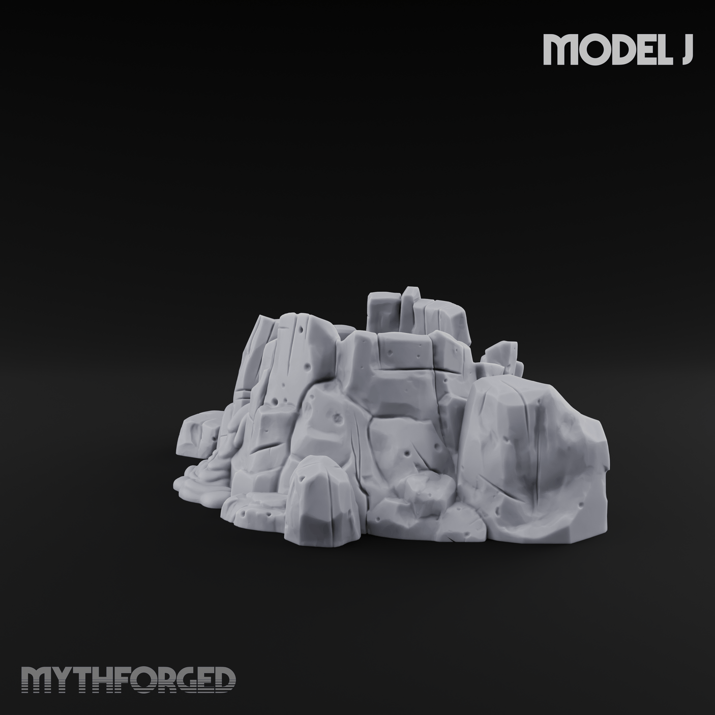 Rugged Lava Terrain J Miniature for Dungeons and Dragons, Pathfinder or other TTRPGs