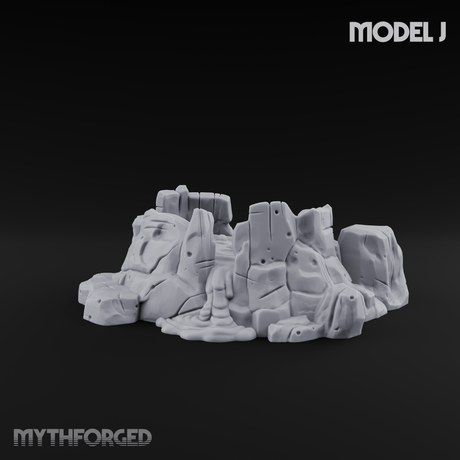 Rugged Lava Terrain J Miniature for Dungeons and Dragons, Pathfinder or other TTRPGs