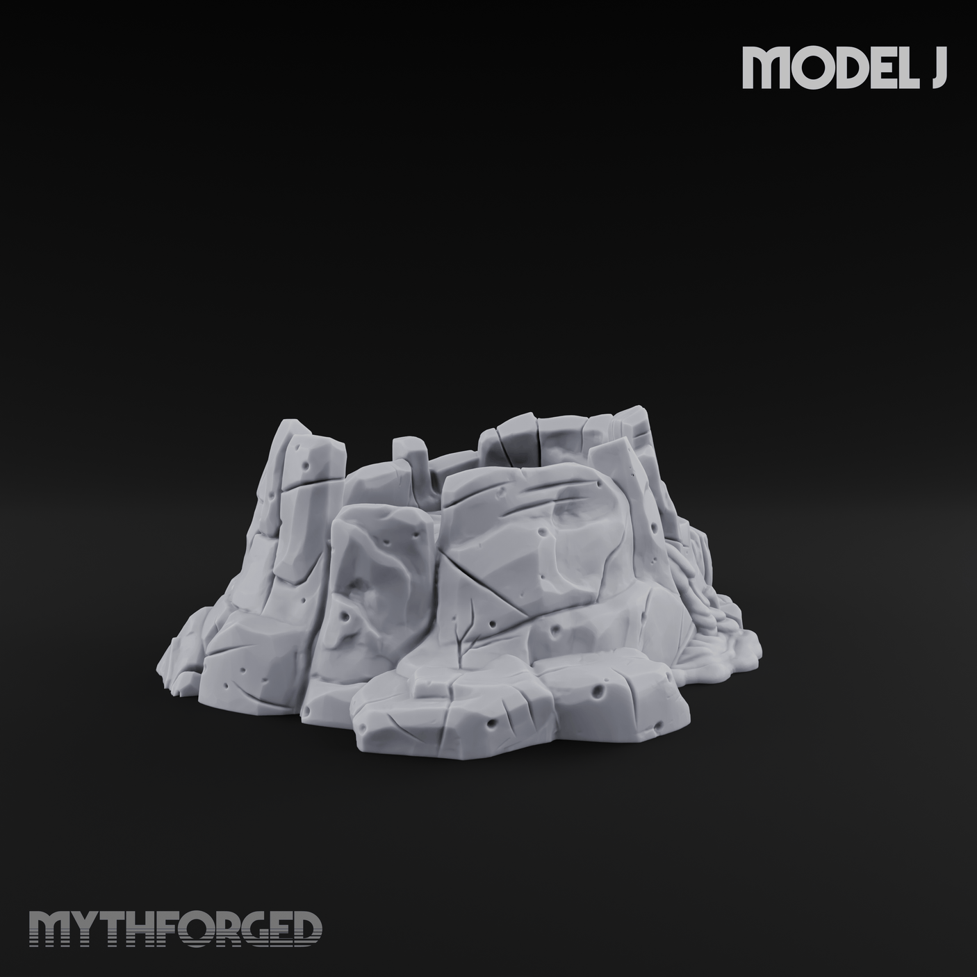 Rugged Lava Terrain J Miniature for Dungeons and Dragons, Pathfinder or other TTRPGs