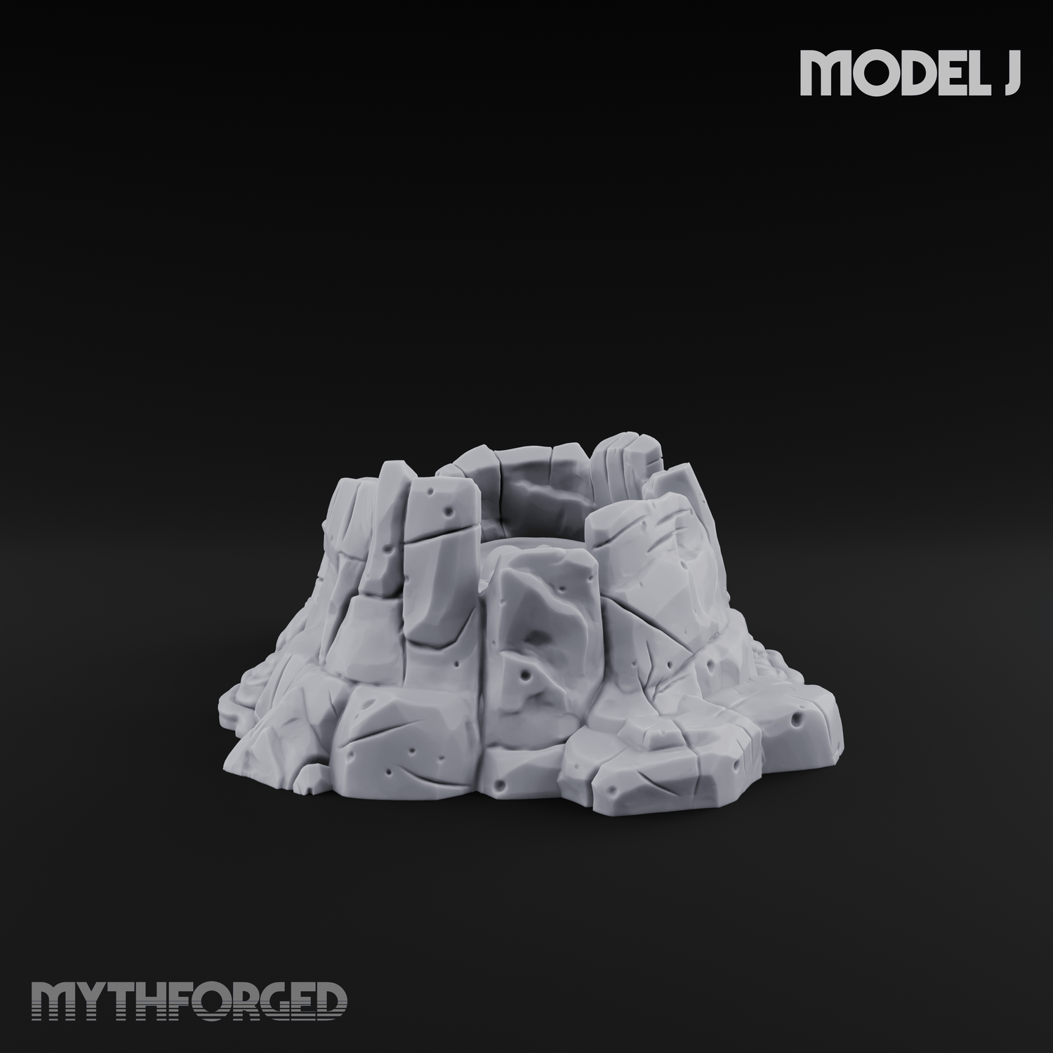 Rugged Lava Terrain J Miniature for Dungeons and Dragons, Pathfinder or other TTRPGs