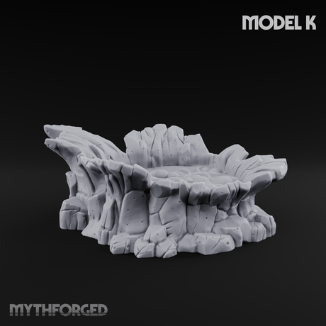 Rugged Lava Terrain K Miniature for Dungeons and Dragons, Pathfinder or other TTRPGs