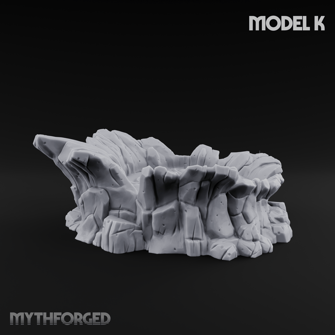 Rugged Lava Terrain K Miniature for Dungeons and Dragons, Pathfinder or other TTRPGs